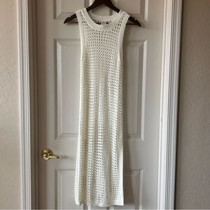 Shade & Shore White Crochet Knit Swim Cover-Up Dress Women’s Small